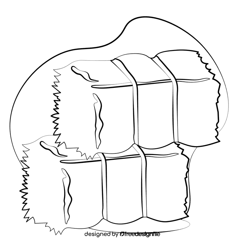 Hay bale black and white clipart