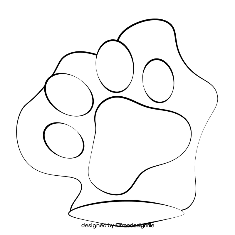 Paw black and white clipart