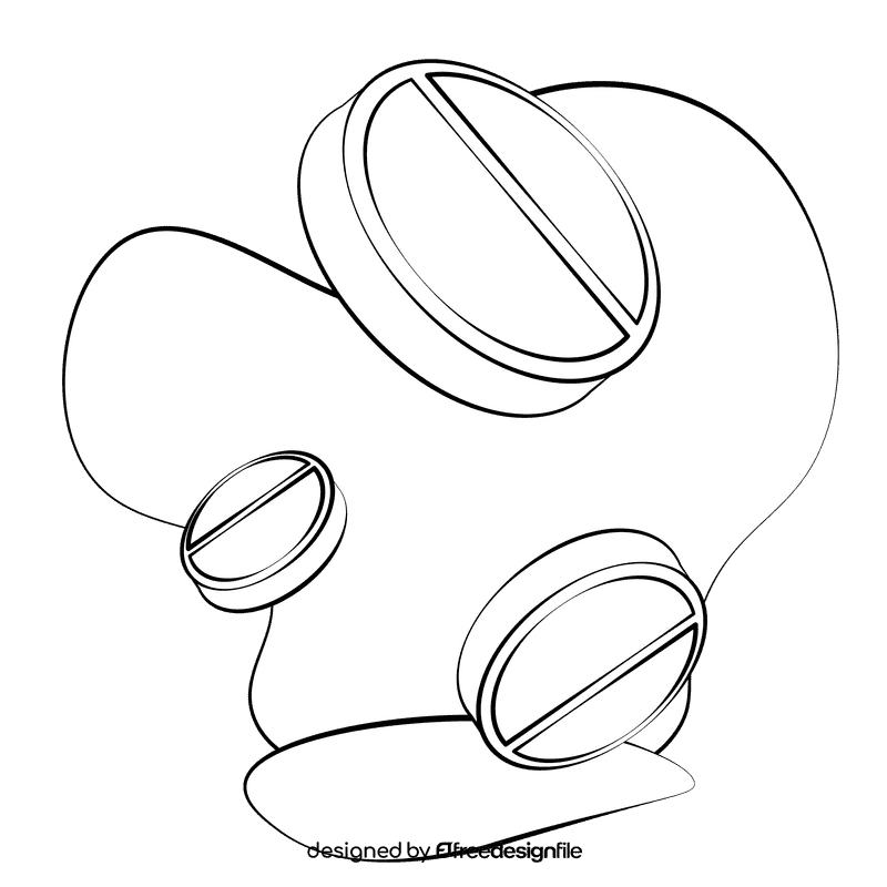 Pills black and white clipart