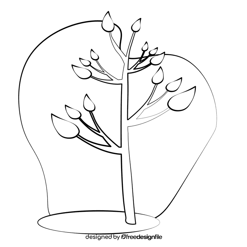 Plant black and white clipart