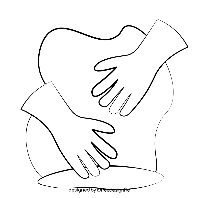 Rubber gloves black and white clipart