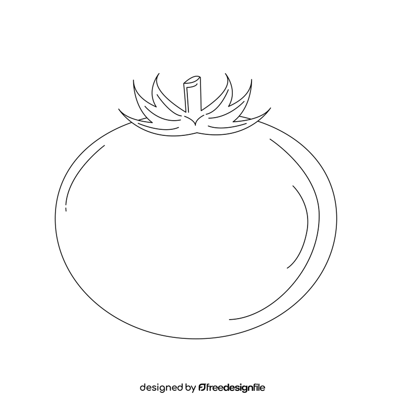 Healthy food tomato black and white clipart