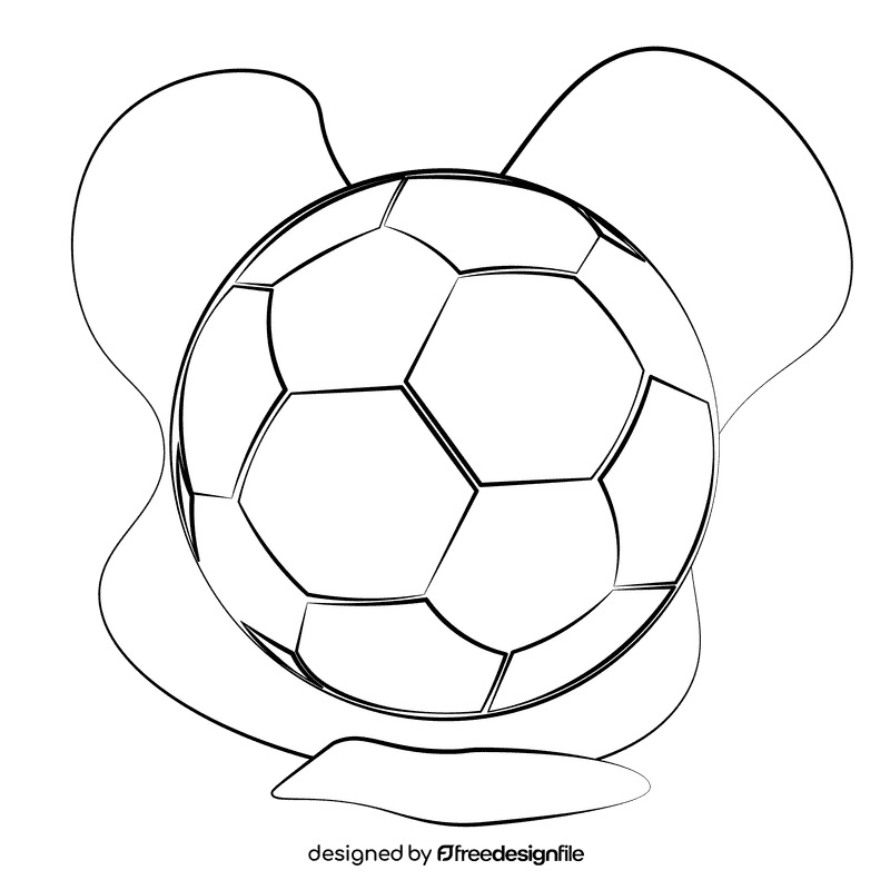 Soccer ball black and white clipart