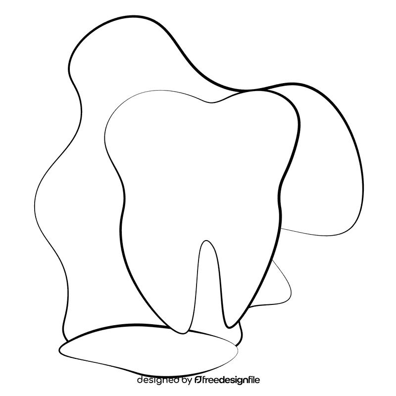 Tooth black and white clipart