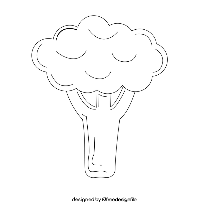 Broccoli vegetable black and white clipart