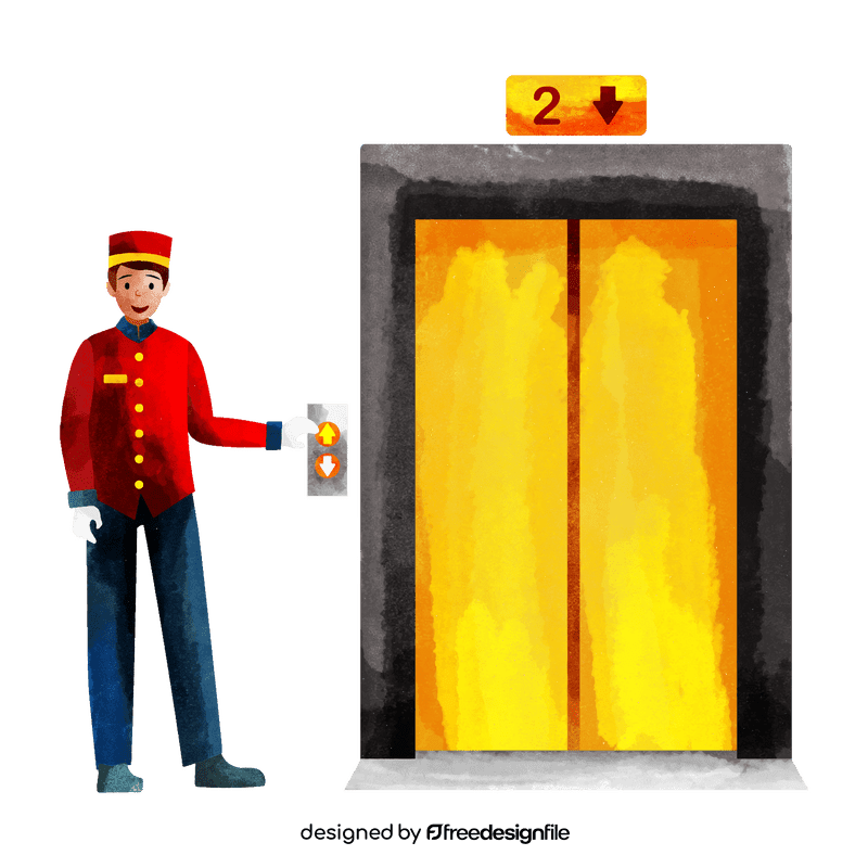 Elevator operator clipart