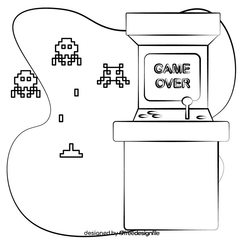 Game area black and white clipart