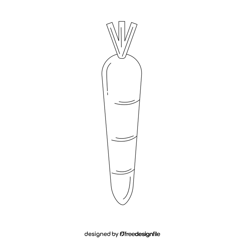 Carrot black and white clipart