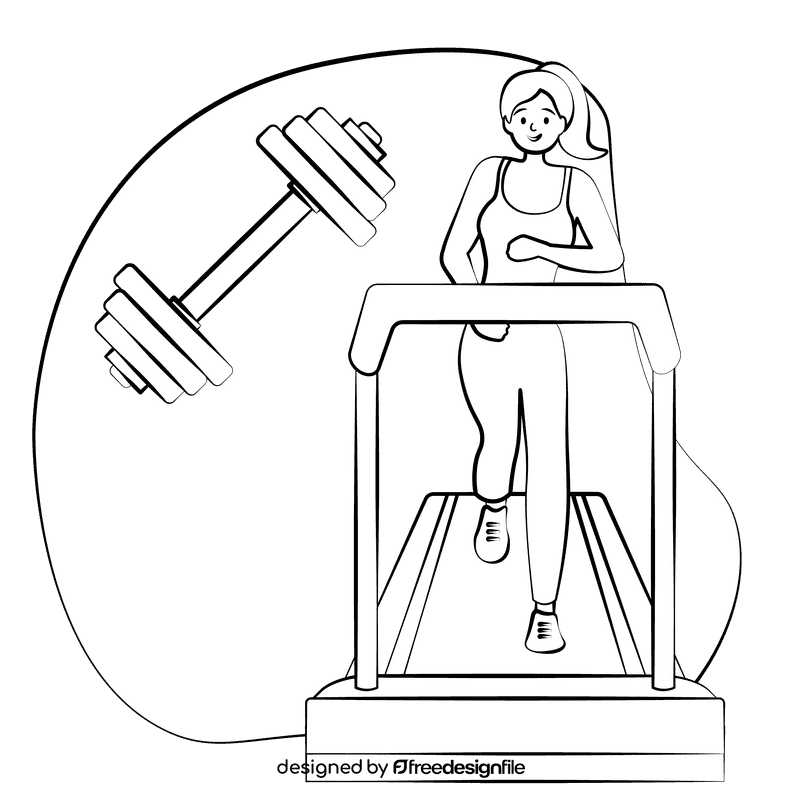 Gym black and white clipart