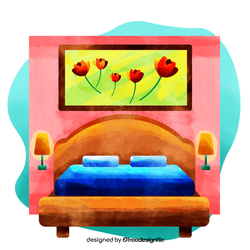 Hotel bed vector