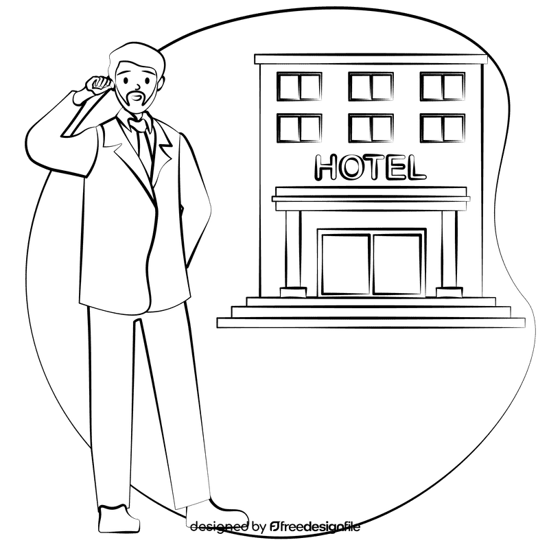 Manager black and white clipart