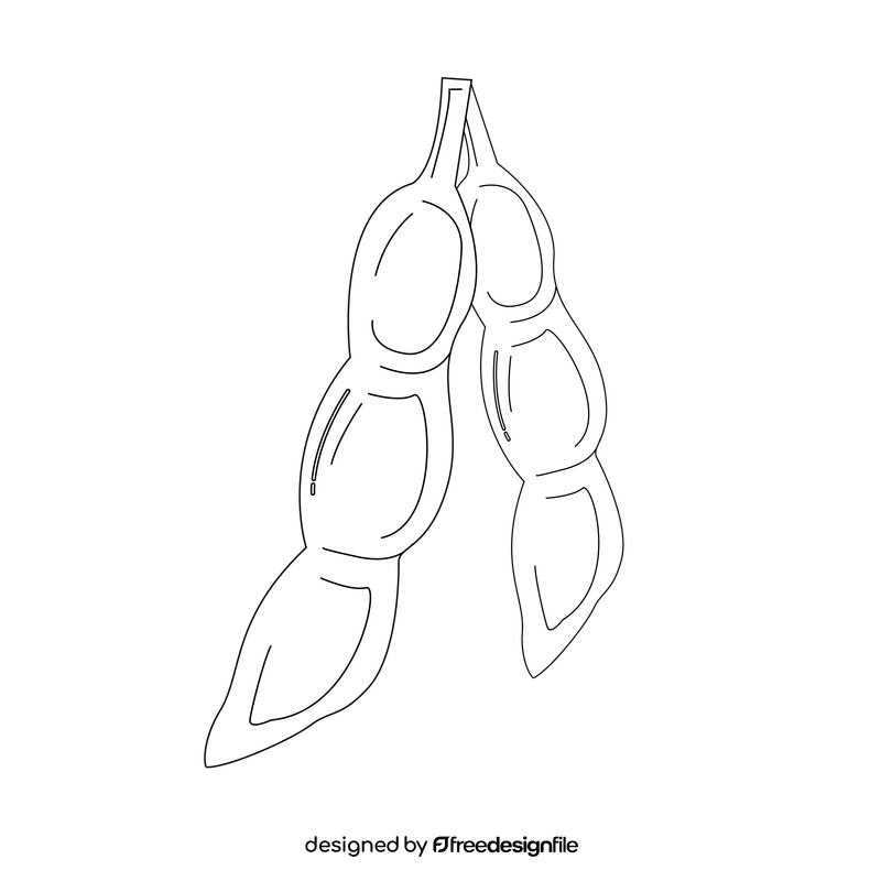 Green bean black and white clipart