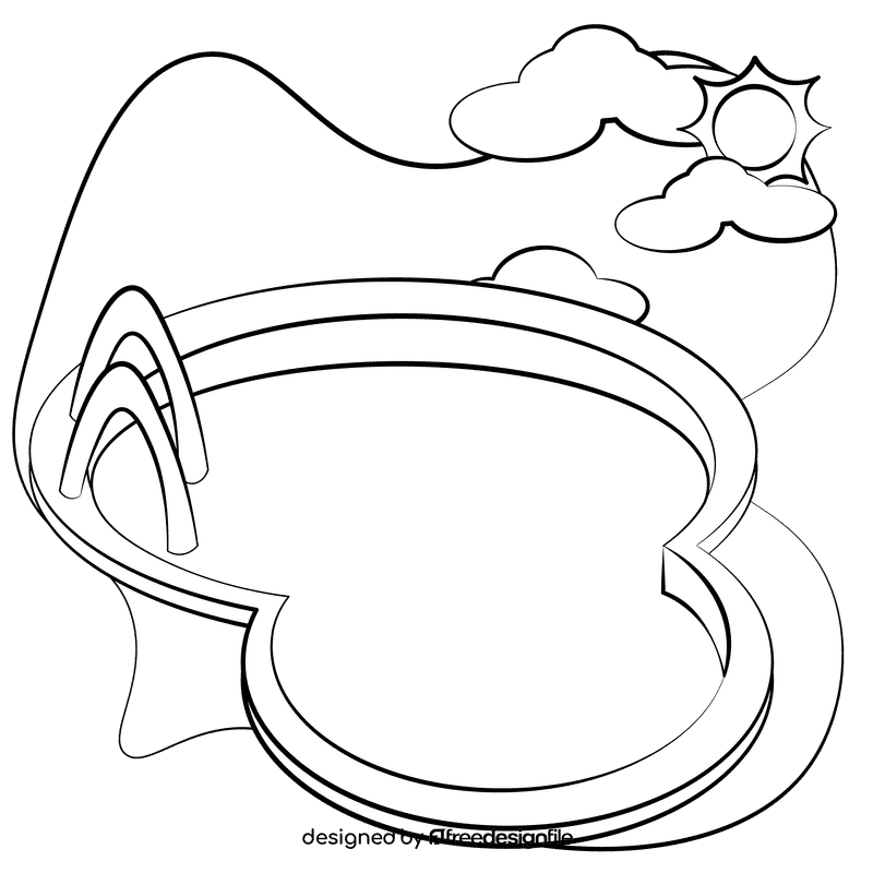 Swimming pool black and white clipart