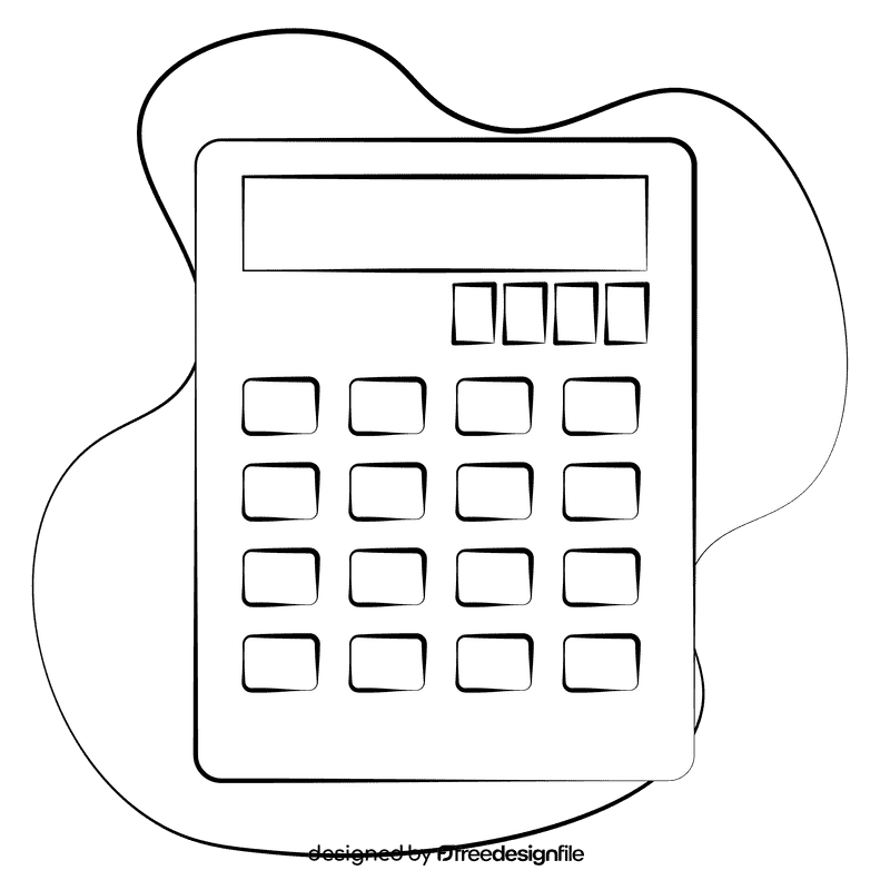 Calculator black and white clipart