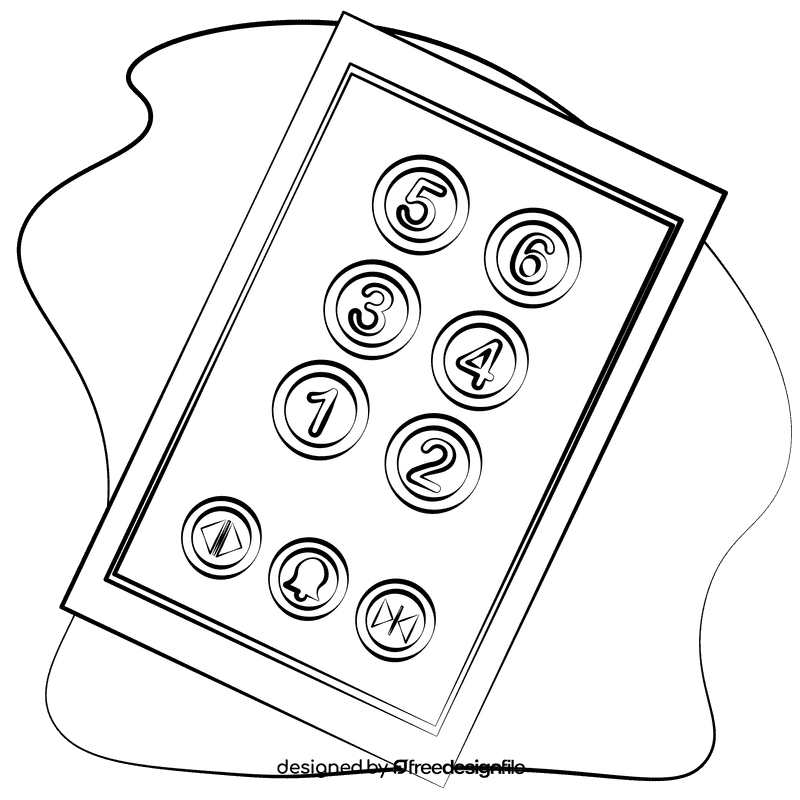 Elevator buttons black and white clipart