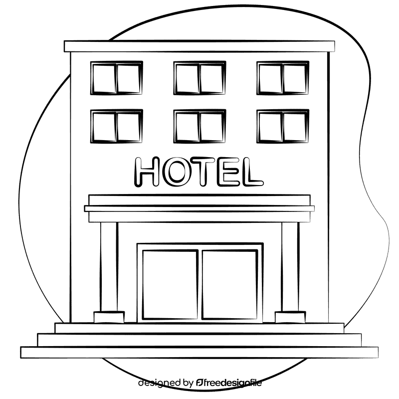 Hotel black and white clipart