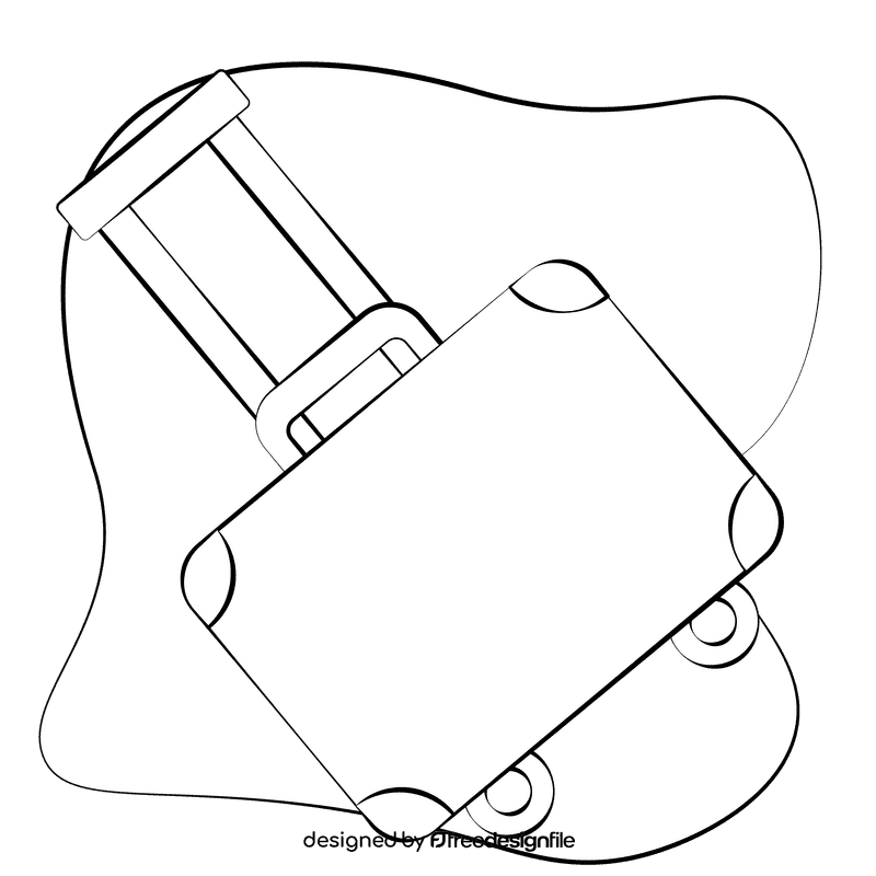 Luggage black and white clipart