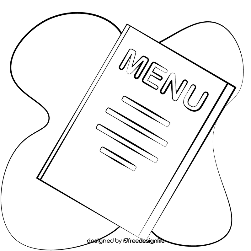 Menu black and white clipart