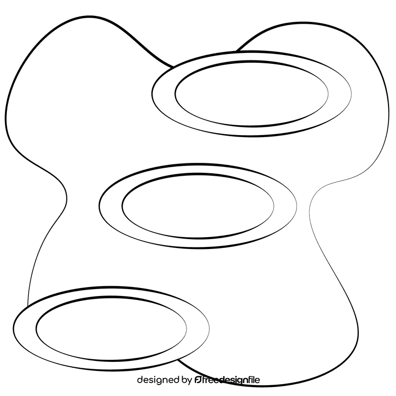 Plates black and white clipart