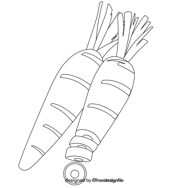 Carrots healthy vegetable black and white clipart