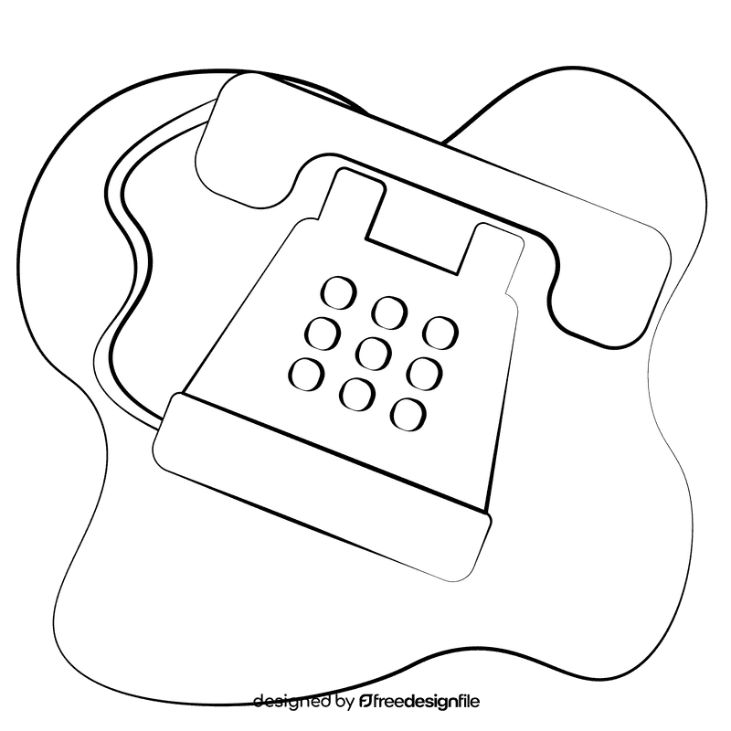 Telephone black and white clipart