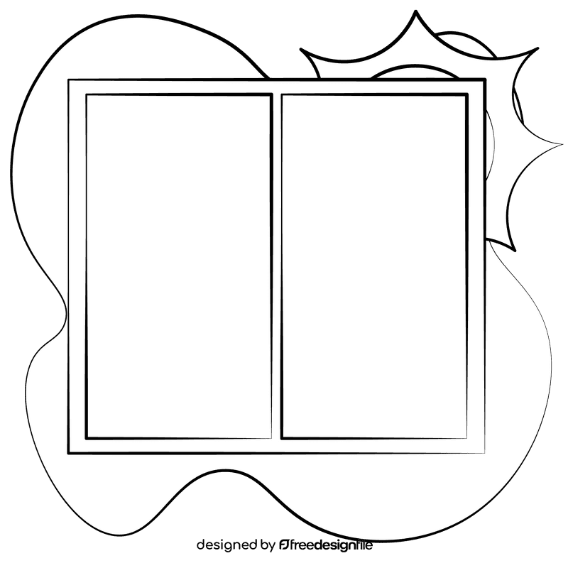 Window black and white clipart