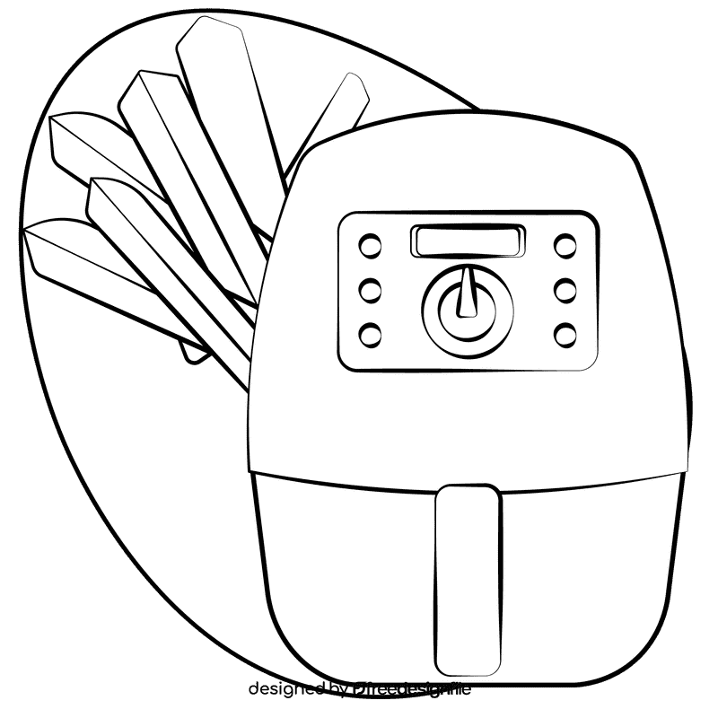 Airfryer black and white clipart