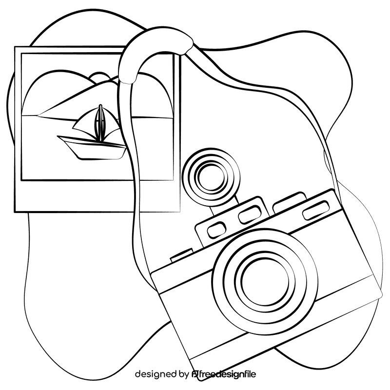 Camera black and white clipart