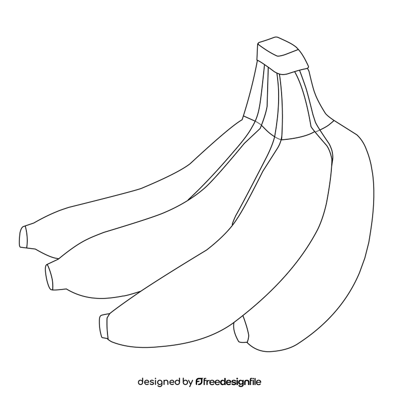Bananas black and white clipart