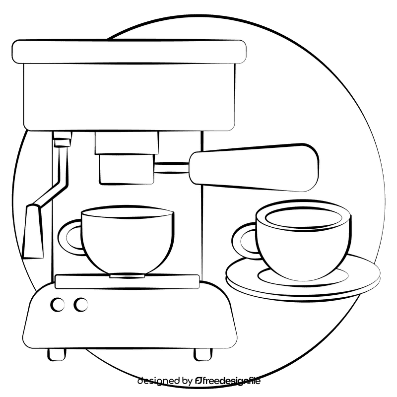 Coffee machine black and white clipart