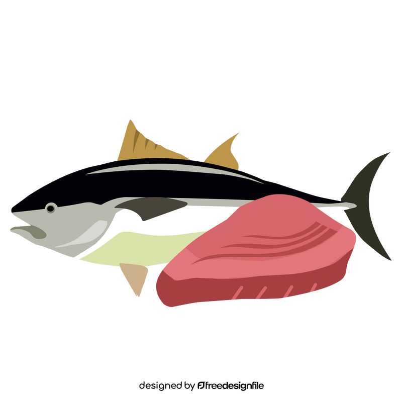 Tuna fish meat healthy food clipart