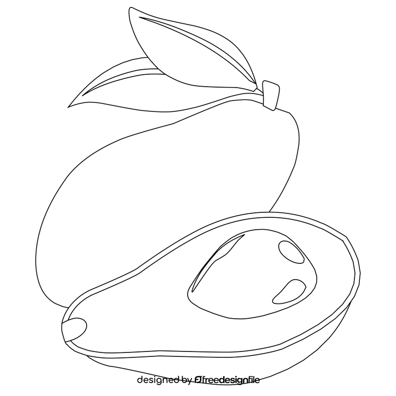 Avocado healthy vegetable black and white clipart