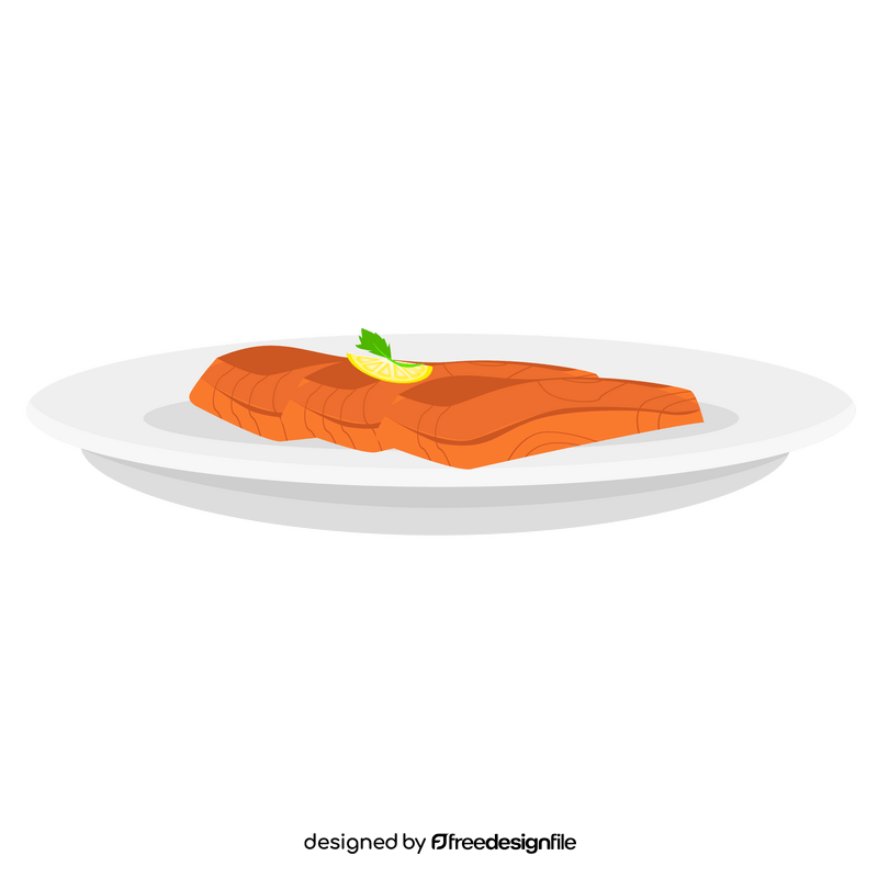 Baked salmon clipart