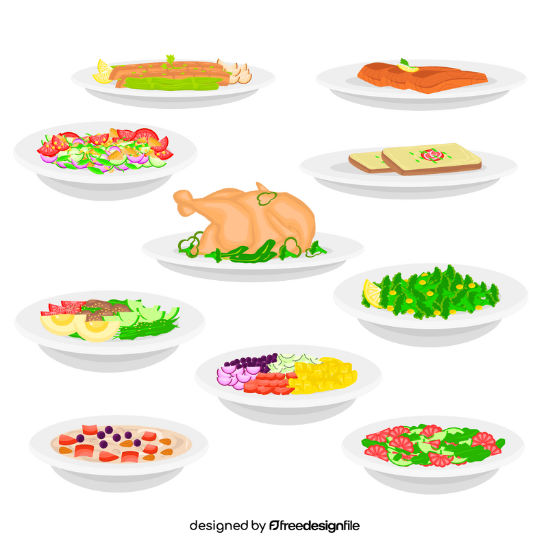 Healthy meals set vector