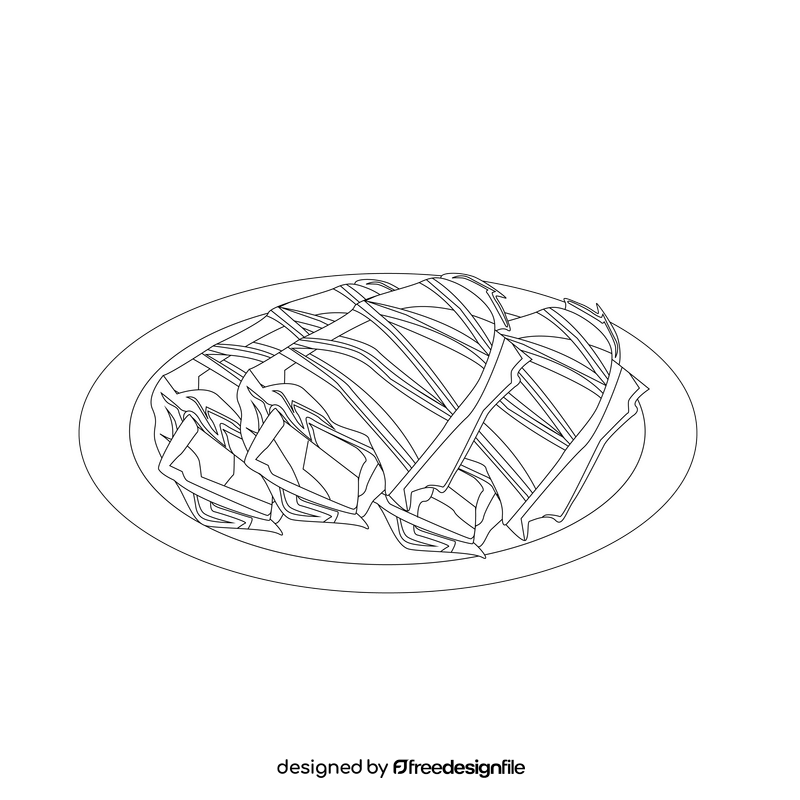Low carb reuben wraps keto diet meal black and white clipart
