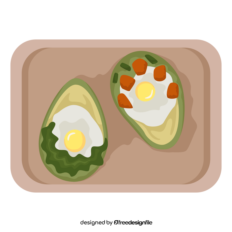 Healthy Food Baked Egg in Avocado clipart