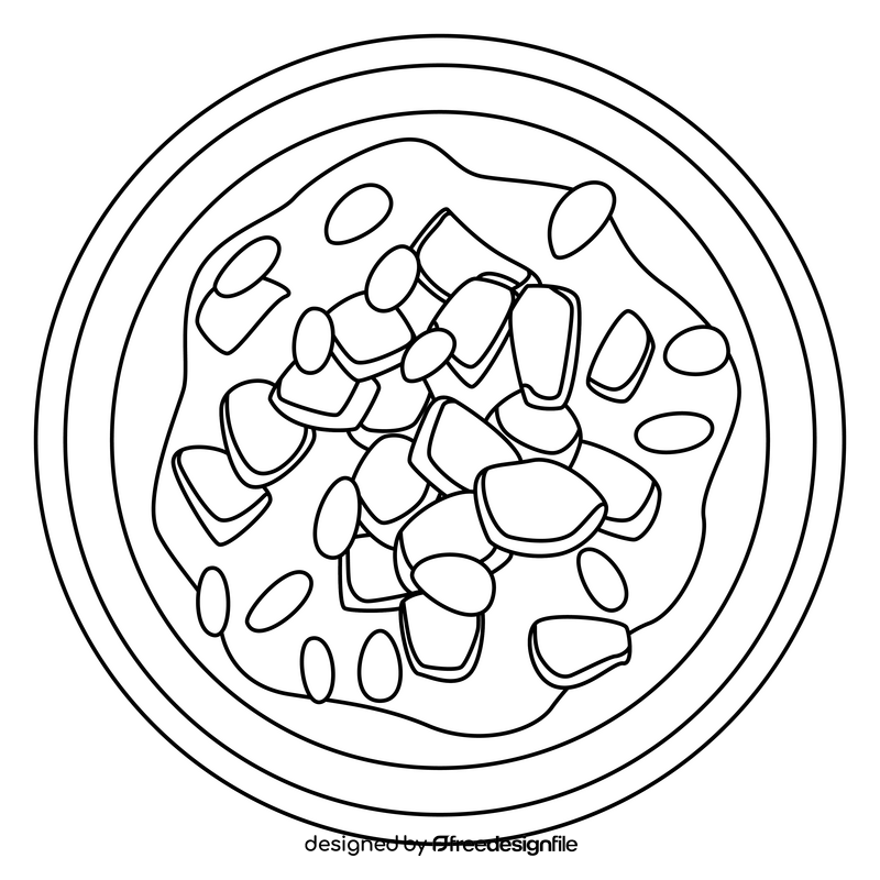 Healthy Food Bircher Muesli black and white clipart