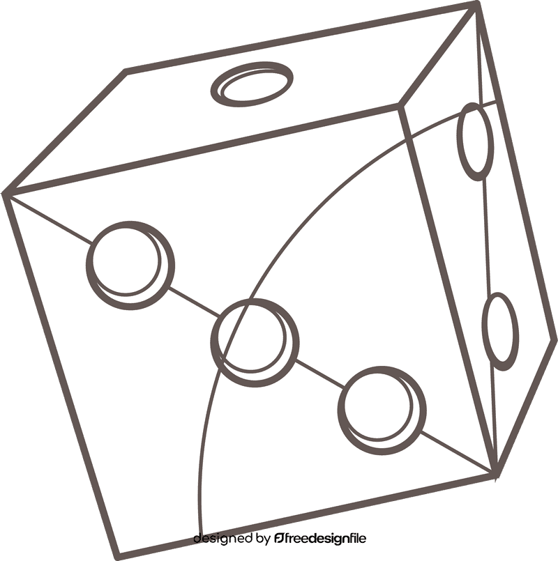 Dice black and white clipart