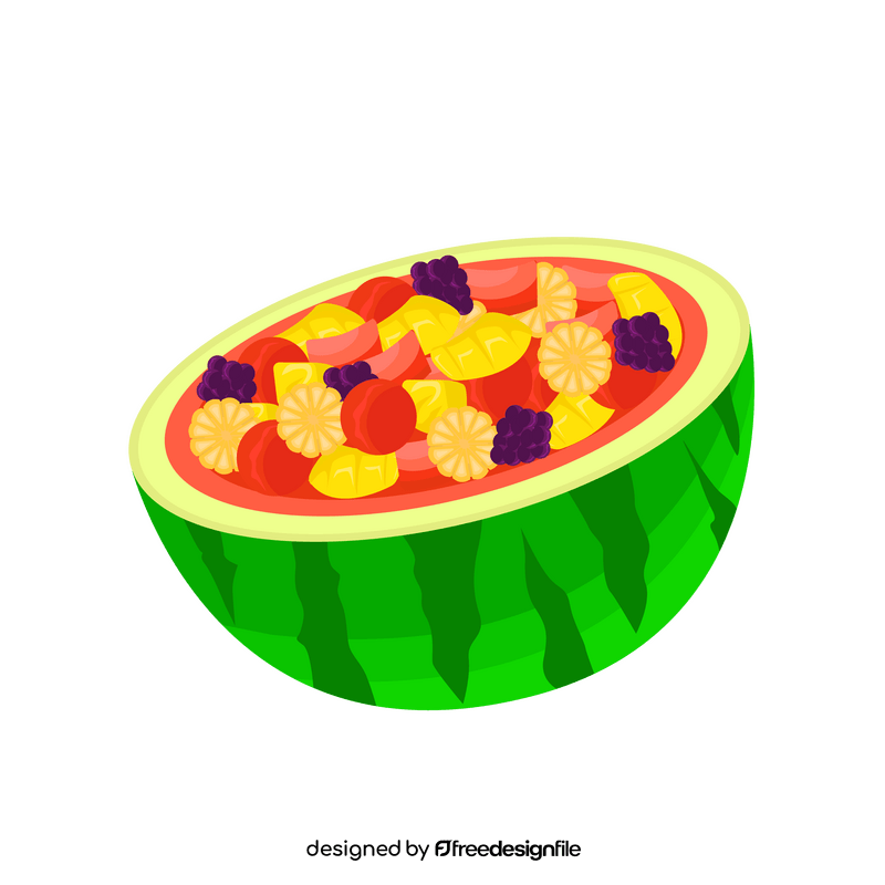 Vegetarian Food Carved watermelon bowl clipart