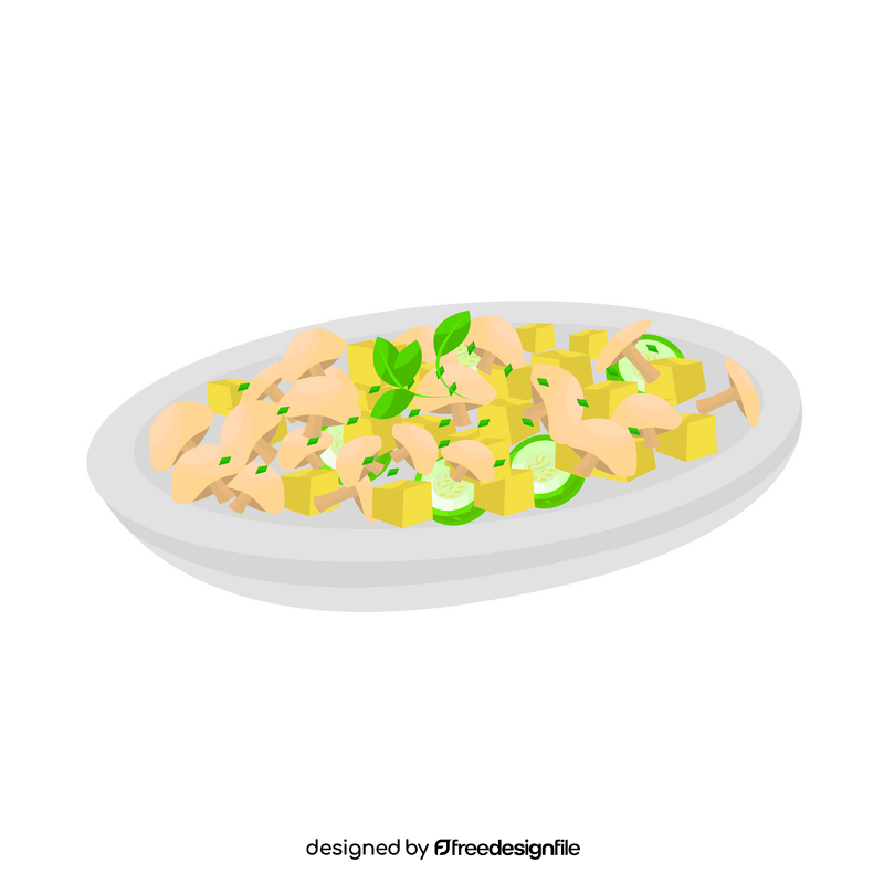 Vegetarian Food Tofu and mushroom clipart
