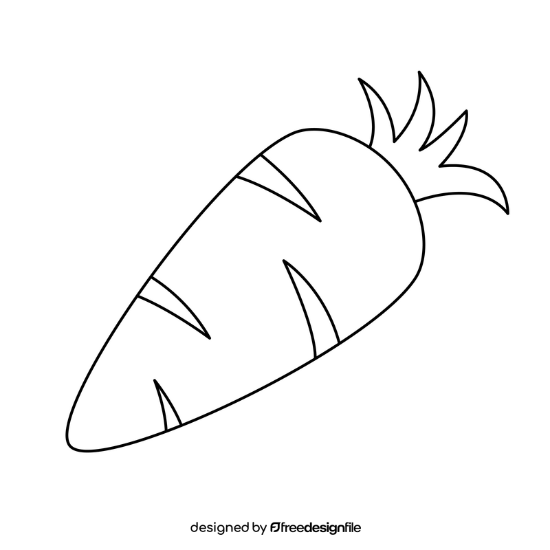 Carrot healthy food black and white clipart