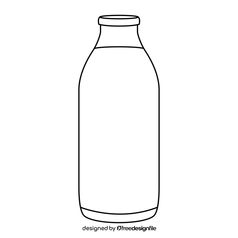 Milk healthy food black and white clipart