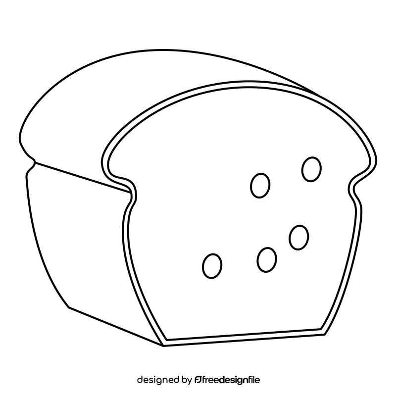 Bread healthy food black and white clipart