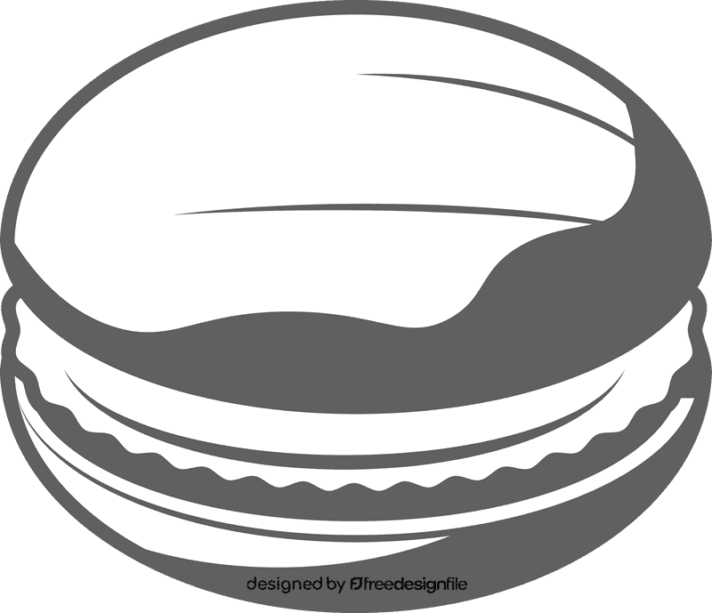 Macarons biscuit black and white clipart