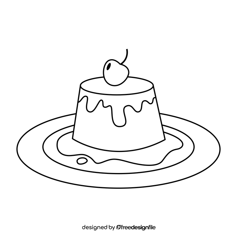 Pudding black and white clipart