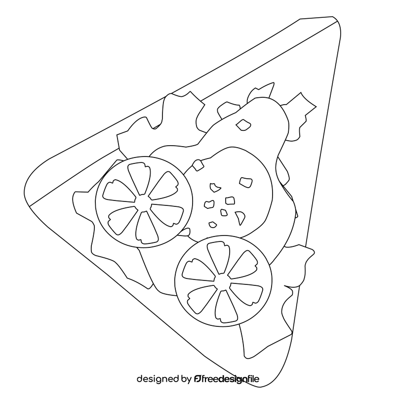 Sandwich black and white clipart