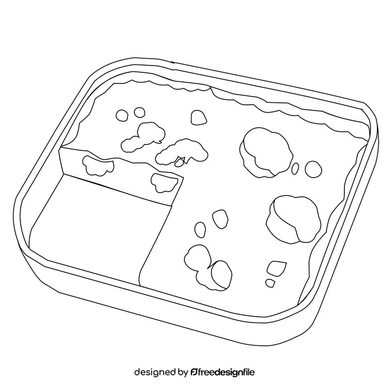 Broccoli cheese bake black and white clipart