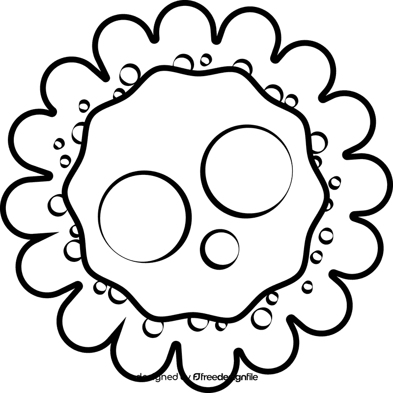 Bacteria black and white clipart