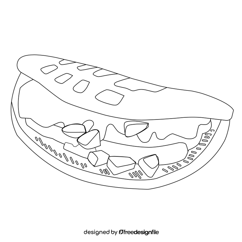 Greek gyro black and white clipart