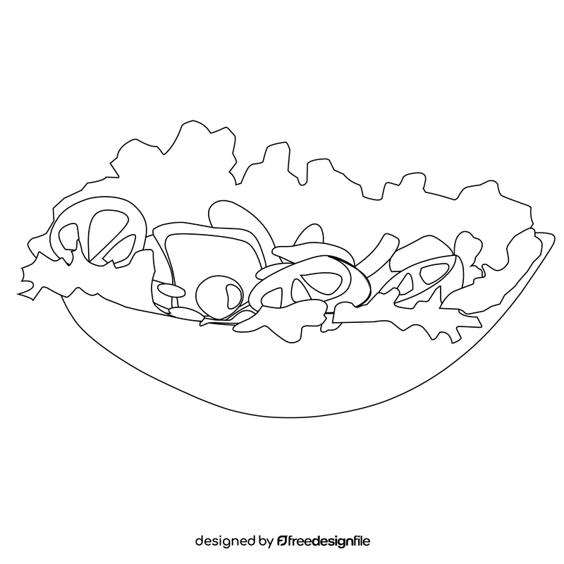 Salad black and white clipart
